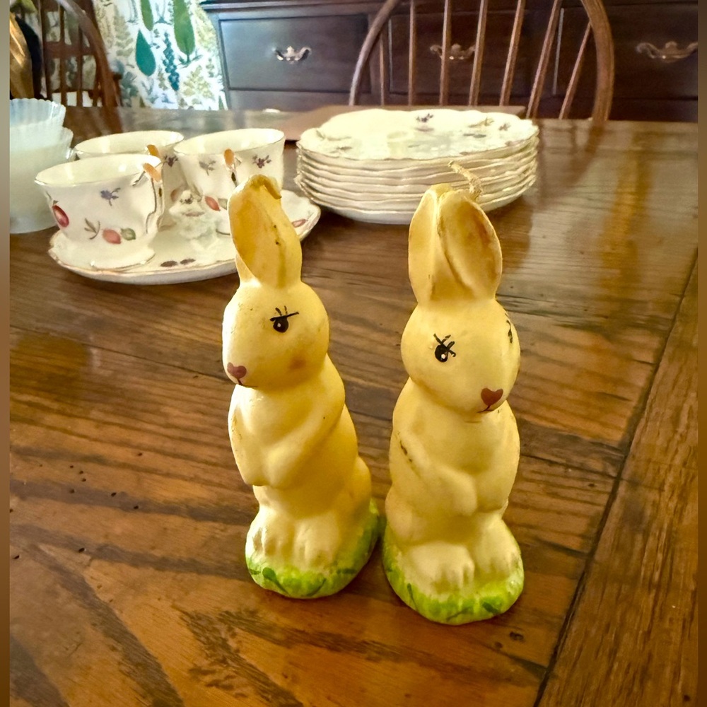 Vintage Yellow Bunny Candles